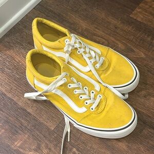 Vans Yellow and White Canvas Sneakers
